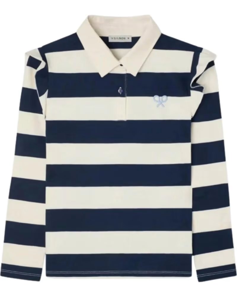 SILBON LANGARMSHIRT FÜR MÄDCHEN GESTREIFT POLO MULTICOLOR