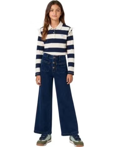SILBON LANGARMSHIRT FÜR MÄDCHEN GESTREIFT POLO MULTICOLOR