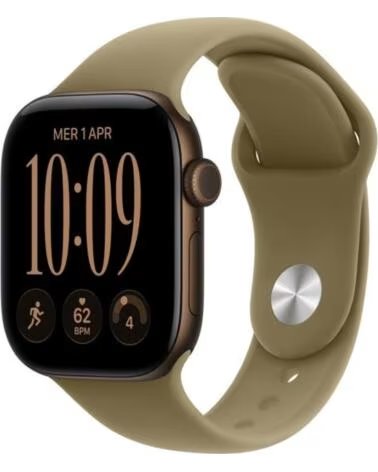 APPLE Watch Series 12- GPS- Cellular- 42mm- Bronce Oscuro- Correa Deportiva Verde Oliva S-M