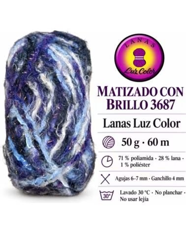 LÃ MATIZADA COM BRILHO LUZ COLOR 3687