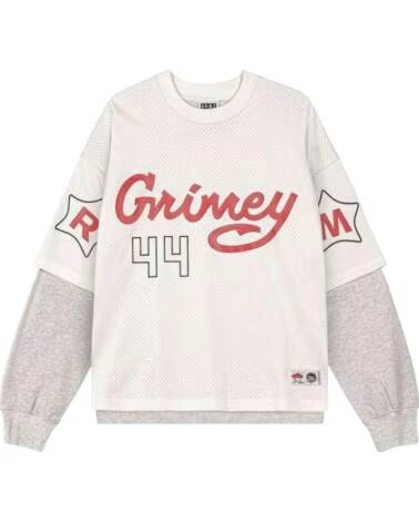 GRIMEY LANGARM MESH T-SHIRT SHO NUFF LONG SLEEVE TEE OFF WHITE