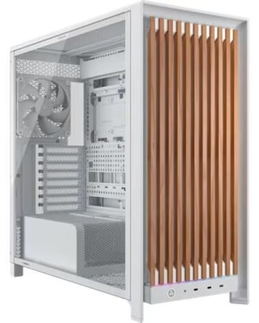 CORSAIR Caja ordenador gaming frame 5000d wood rs atx cristal templado blanco