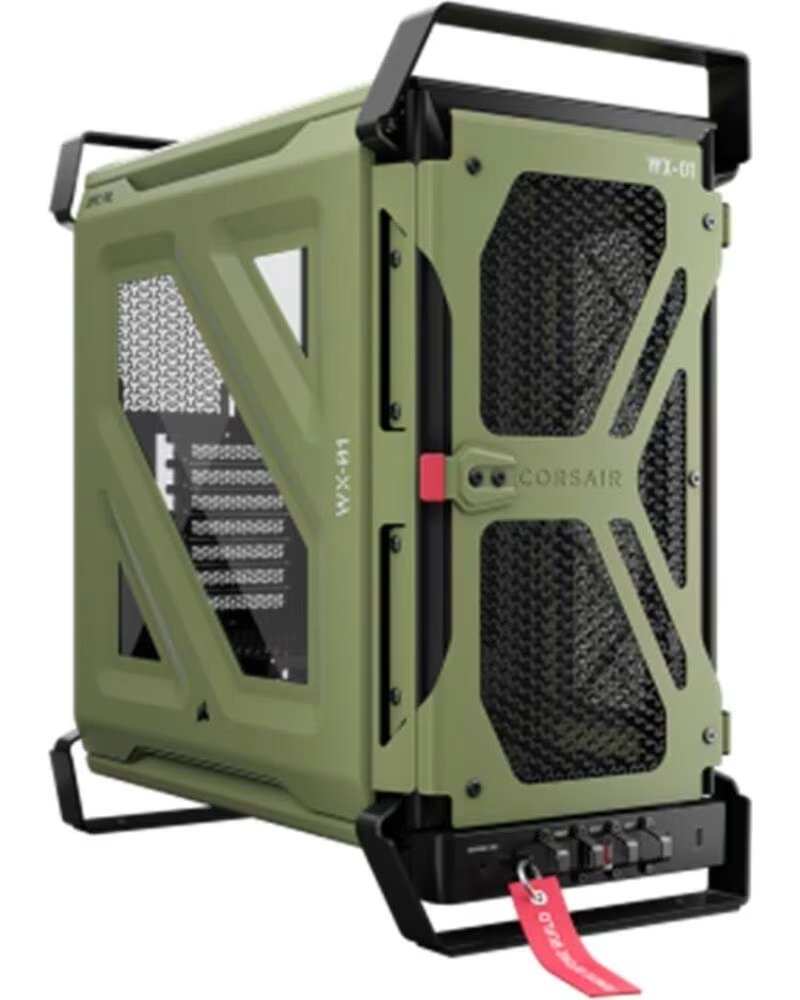 CORSAIR Caja ordenador gaming warthog atx cristal templado verde