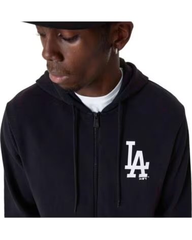 NEW ERA FELPA CON CAPPUCCIO E ZIP OUTERWEAR UOMO NERO NEGRO