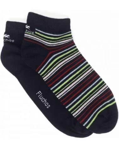 FLUCHOS Calcetines 080-Ca0010 Tobillero en negro para hombre NAVY-RAYAS