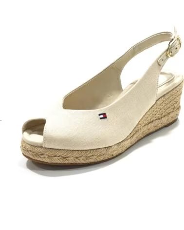 SANDALES COMPENSEES TOMMY HILFIGER POUR FEMME EN BEIGE BEIG