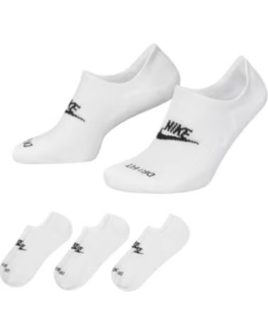 NIKE CHAUSSETTES EVERYDAY PLUS CUSHIONED LOT DE 3 PAIRES BLANCHES DN3314-100 INVISIBLES PINKIE