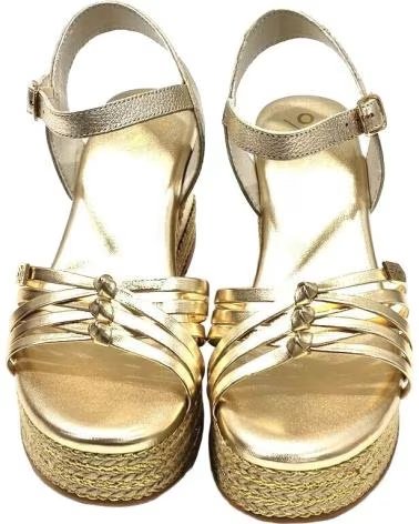 POPA SANDALES COMPENSÉES POUR FEMME MÉTAL METAL