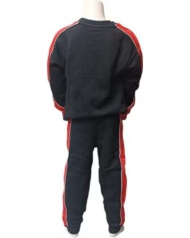 SURVÊTEMENT NIKE NKN FLEECE CREW SET FT25 NOIR ROUGE 86N293-023 GARÇON FILLE