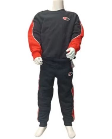 SURVÊTEMENT NIKE NKN FLEECE CREW SET FT25 NOIR ROUGE 86N293-023 GARÇON FILLE