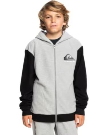 QUIKSILVER FELPA CON ZIP ESSENTIAL POLAR GRIGIO EQBFT03899-ZIP BAMBINO BAMBINA