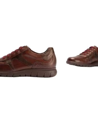 PITILLOS ZAPATILLAS CASUAL DE PIEL PARA MUJER ROJO