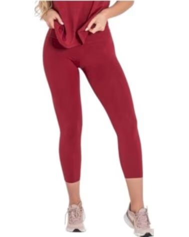 DITCHIL LEGGINGS CAPRI MAGNY CROP 7-8 ROUGE CRIMSON CL1090-519 COLLANTS FEMME
