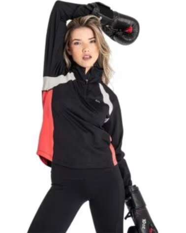 DITCHIL T-SHIRT MANCHES LONGUES HALF ZIP TRIX NOIR GRIS ROUGE HN9005-900