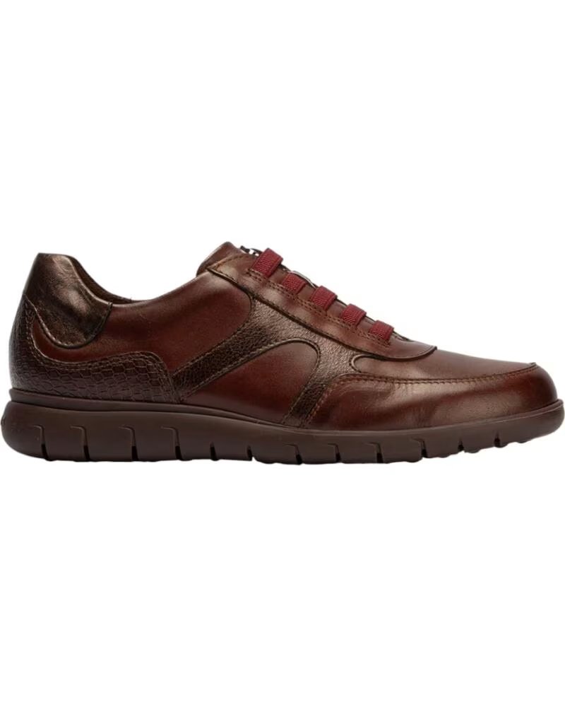 PITILLOS ZAPATILLAS CASUAL DE PIEL PARA MUJER ROJO