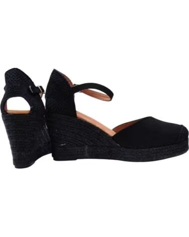 CABRERA SHOES KEILSANDALE AUS LEDER SCHWARZ NEGRO