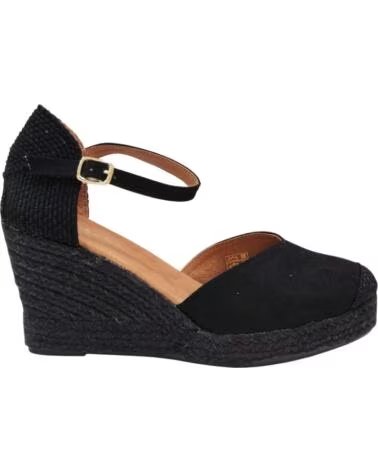 CABRERA SHOES KEILSANDALE AUS LEDER SCHWARZ NEGRO