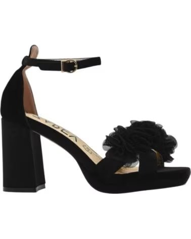 AZAREY SANDALES À TALONS HAUTS AVEC FLEURS POUR FEMME NEGRO