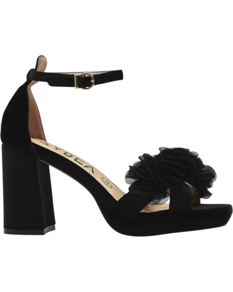 AZAREY SANDALES À TALONS HAUTS AVEC FLEURS POUR FEMME NEGRO