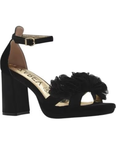 AZAREY SANDALES À TALONS HAUTS AVEC FLEURS POUR FEMME NEGRO