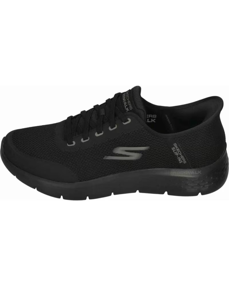 SKECHERS GO WALK SLIP INS CHAUSSURES HOMME 216332-BBK BLACK TEXTILE SYNTHETIC NEGRO
