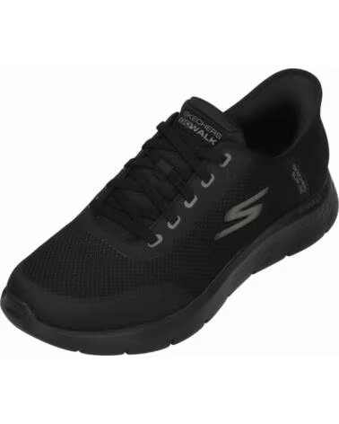 SKECHERS GO WALK SLIP INS CHAUSSURES HOMME 216332-BBK BLACK TEXTILE SYNTHETIC NEGRO