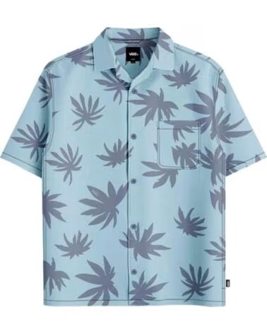 VANS OFF THE WALL KURZARM HEMD BEDRUCKT BLAU HERREN AZUL