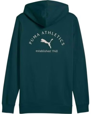 PUMA FELPA CON CAPPUCCIO ATHLETICS DA UOMO VERDE