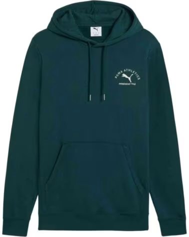 PUMA FELPA CON CAPPUCCIO ATHLETICS DA UOMO VERDE