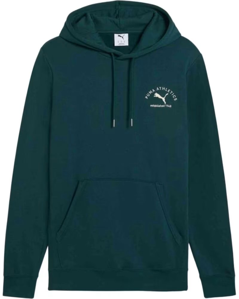 PUMA FELPA CON CAPPUCCIO ATHLETICS DA UOMO VERDE