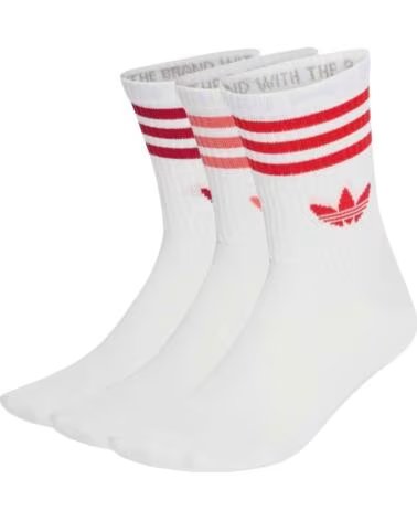 ADIDAS MEIAS DESPORTIVAS UNISSEXO BRANCO VERMELHO ROJO