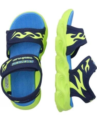 SKECHERS THERMO-FLASH SANDALIAS INFANTILES AZUL Y VERDE