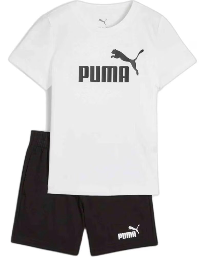 PUMA OUTERWEAR CONJUNTO T-SHIRT E CALÇÕES PARA MENINO BRANCO BLANCO