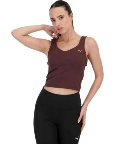 PUMA CANOTTA SPORTIVA MARRONE DA DONNA MARRóN