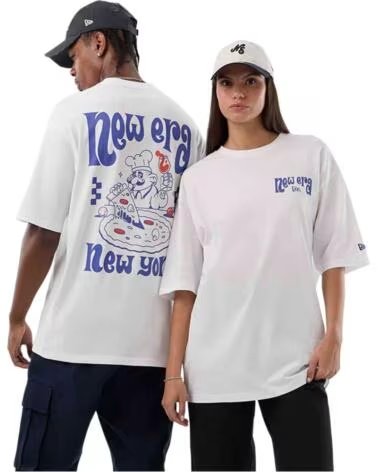 NEW ERA YORK PIZZA HERREN T-SHIRT WEISS BLANCO
