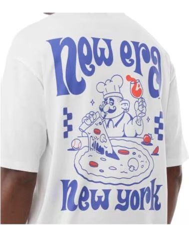 NEW ERA YORK PIZZA HERREN T-SHIRT WEISS BLANCO