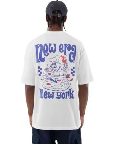 NEW ERA YORK PIZZA HERREN T-SHIRT WEISS BLANCO