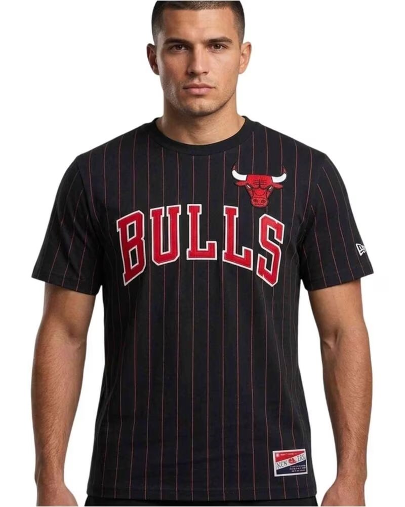 NEW ERA CHICAGO BULLS T-SHIRT FÜR HERREN SCHWARZ NEGRO