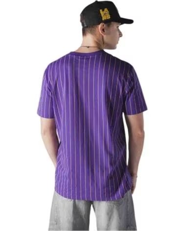 NEW ERA T-SHIRT LAKERS PINSTRIPE NEGRO