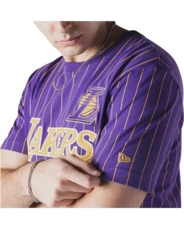 NEW ERA T-SHIRT LAKERS PINSTRIPE NEGRO