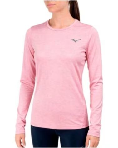 MIZUNO T-SHIRT CORE IMPULSE LS ROSE BLEACHED MAUVE J2GAC722-61 RUNNING MANCHES LONGUES FEMME
