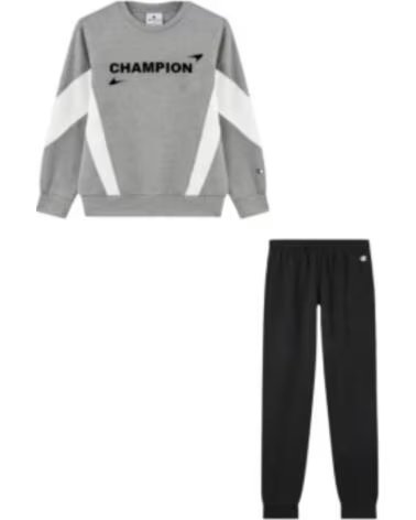CHAMPION SURVÊTEMENT SWEATSUIT 307299-ES076 PANTALON GARÇON FILLE NOIR GRIS