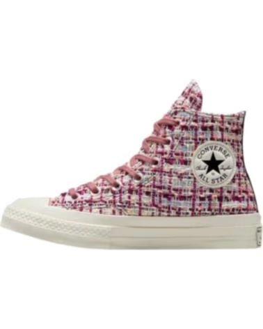 CONVERSE BASKETS CHUCK 70 HI TWEED SHIMMER MULTICOLORE A12738C SNEAKER CASUAL UNISEXE GRIS