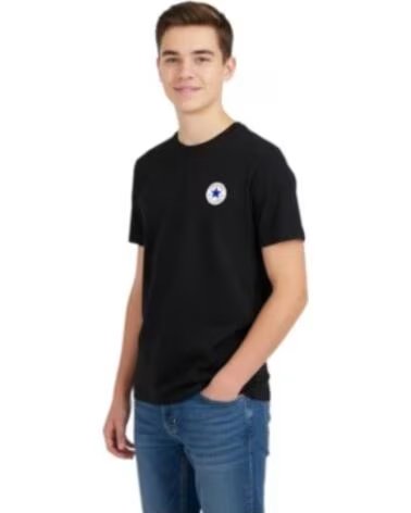 CONVERSE BEDRUCKTES T-SHIRT CHUCK TAYLOR PATCH 9C9506-023 CASUAL KINDER NEGRO
