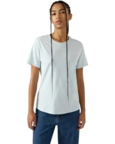 CHAMPION T-SHIRT SS LOGO SCRIPT ICONS CELESTE 118408-BS224 DÉCONTRACTÉ AZUL