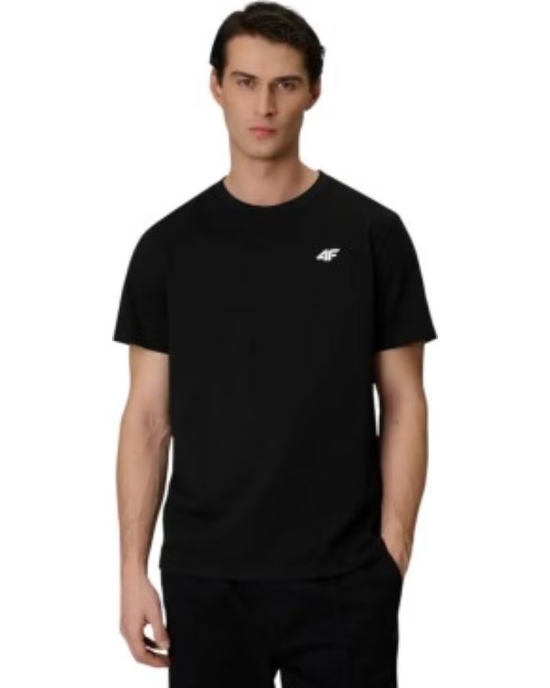 4F T-SHIRT JACK M3341 REGULAR FIT WMM00TTSHM3341-20S HERREN SCHWARZ NEGRO