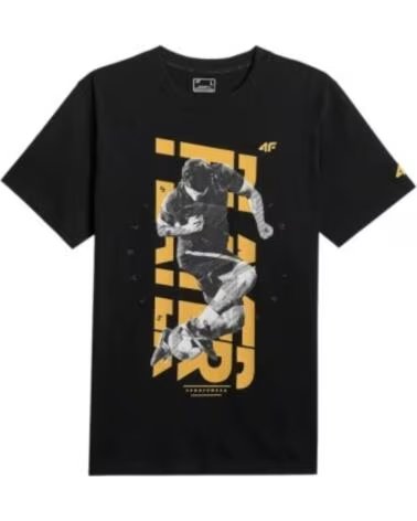 4F FUSSBALL T-SHIRT M3330 WSS26TTSHM3330-20S CASUAL HERREN SCHWARZ NEGRO