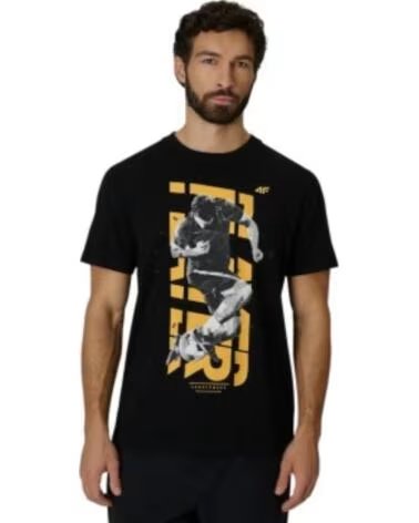 4F FUSSBALL T-SHIRT M3330 WSS26TTSHM3330-20S CASUAL HERREN SCHWARZ NEGRO