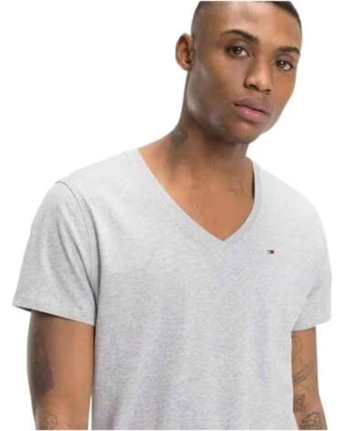 TOMMY JEANS KURZARM-T-SHIRT DM0DM04410038 GRAU HERREN GRIS