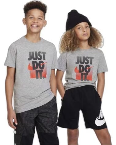 NIKE T-SHIRT MANICA CORTA DX9522-063 GRIGIO PER BAMBINI UNISEX MULTICOLOR